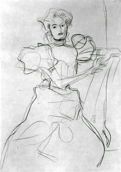 Seated Woman - Study for a Portrait of Sonja Knips, c.1898 by Gustav Klimt